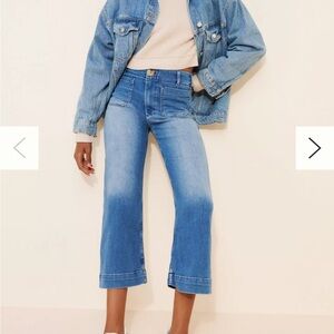 Anthropologie Maeve The Colette Wide Leg Crop Denim Jeans Pants Sz 27 High Rise